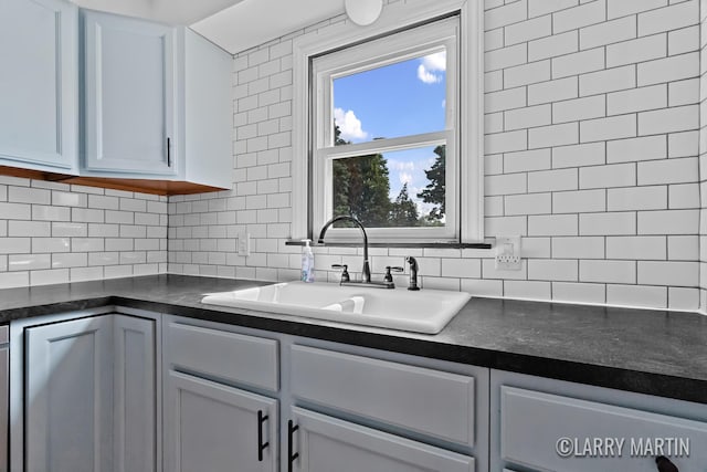 641 52nd St SE, Grand Rapids, MI 49548 - kitchen featuring backsplash and dark countertops
