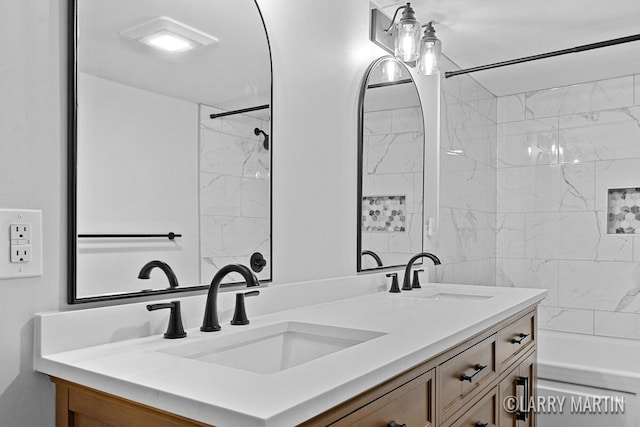 641 52nd St SE, Grand Rapids, MI 49548 - full bathroom with double vanity and shower / washtub combination