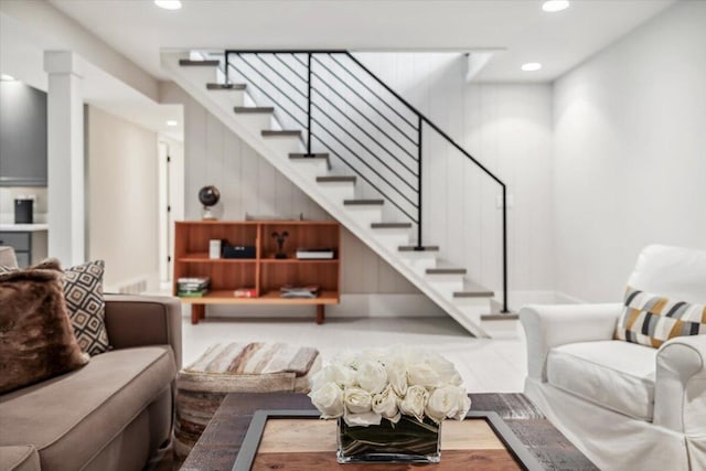 16128 Walnut Ct, Three Oaks, MI 49128 - living room with stairs and recessed lighting