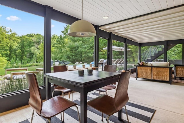 16128 Walnut Ct, Three Oaks, MI 49128 - sunroom / solarium with plenty of natural light, outdoor lounge area, and outdoor dining space