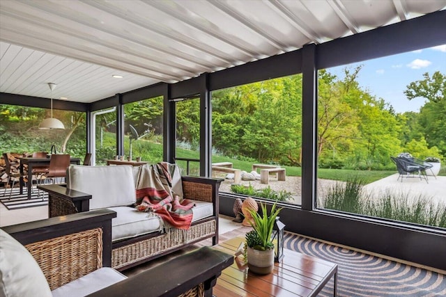 16128 Walnut Ct, Three Oaks, MI 49128 - sunroom with an outdoor hangout area and outdoor dining space