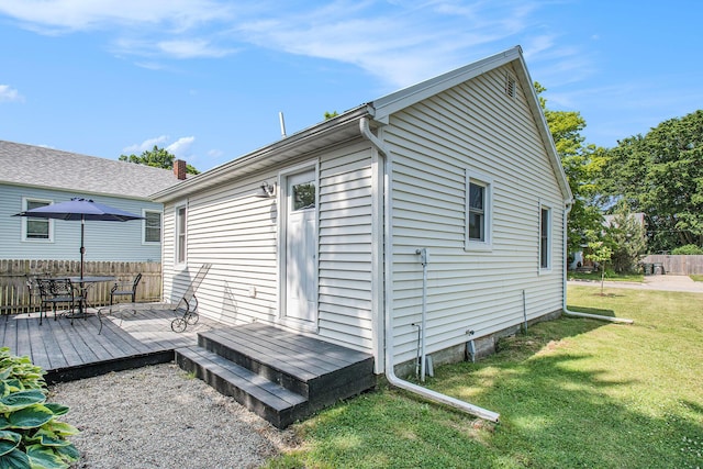 501 Sherwood Ave, Three Oaks, MI 49128 - view of side of property with a wooden deck