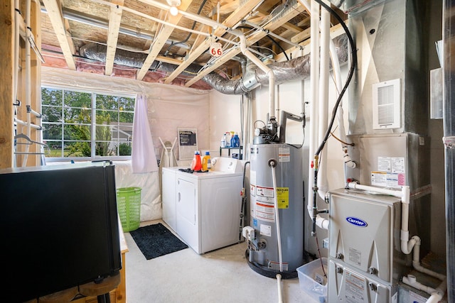 25220 Forest Ln, Mattawan, MI 49071 - below grade area with water heater, separate washer and dryer, and heating unit