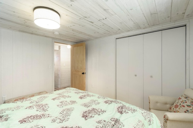 2821 Lakeshore Rd, Lexington, MI 48450 - bedroom with a closet and wood ceiling