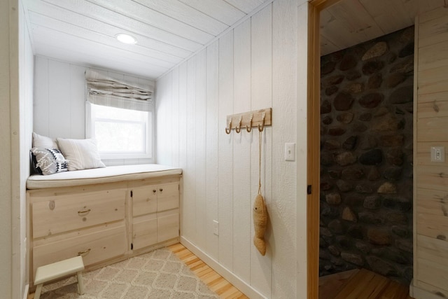 2821 Lakeshore Rd, Lexington, MI 48450 - bathroom featuring wood finished floors and wood walls