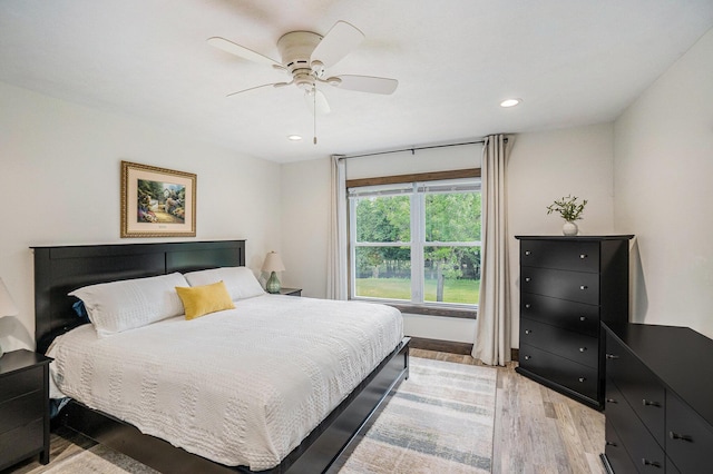 2480 S 148th Ave, Hesperia, MI 49421 - bedroom with light wood-style floors, recessed lighting, and ceiling fan