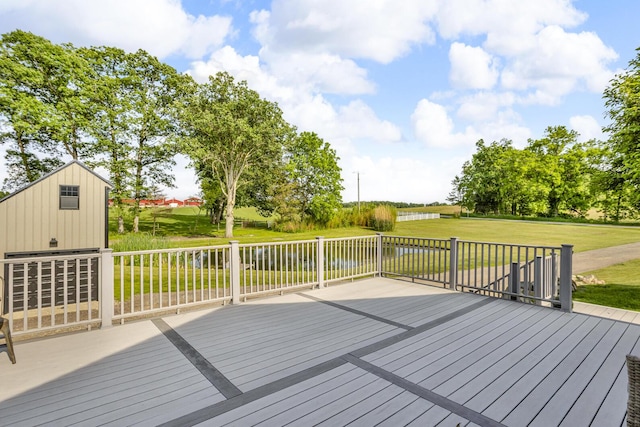2200 Lindsey Rd, Jackson, MI 49201 - wooden terrace featuring a lawn and a water view