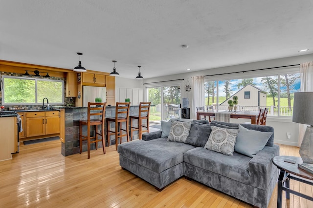 2200 Lindsey Rd, Jackson, MI 49201 - living area featuring light wood finished floors and recessed lighting