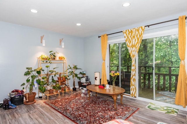 724 Garland Cir Unit D, Kalamazoo, MI 49008 - sitting room featuring wood finished floors and recessed lighting