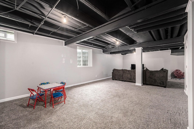 1735 Savannah Ln, Ypsilanti, MI 48198 - basement featuring healthy amount of natural light and carpet flooring