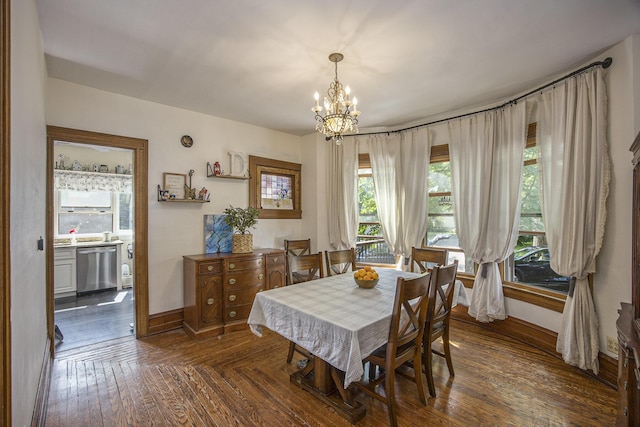 73640 Fulton St, Armada, MI 48005 - dining space featuring a chandelier and baseboards