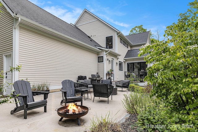 8069 Ella Terrace Ct, Rockford, MI 49341 - view of patio / terrace featuring an outdoor living space with a fire pit and area for grilling