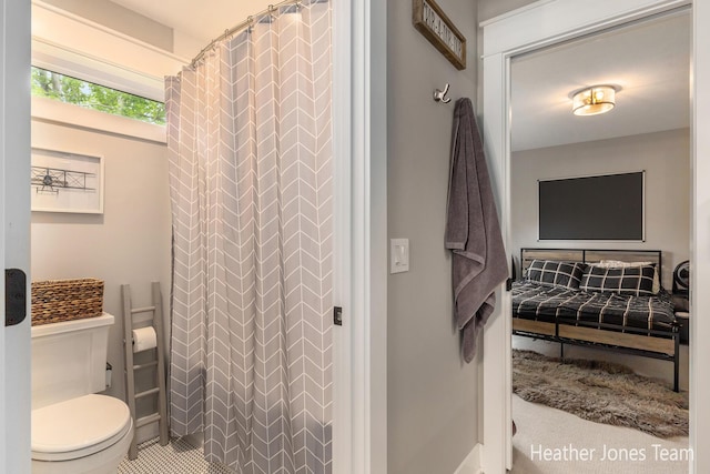 8069 Ella Terrace Ct, Rockford, MI 49341 - full bath with toilet and a shower with shower curtain