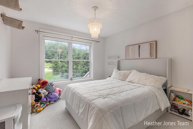 8069 Ella Terrace Ct, Rockford, MI 49341 - carpeted bedroom with a chandelier