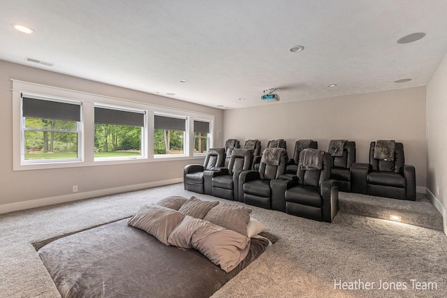 8069 Ella Terrace Ct, Rockford, MI 49341 - home theater room featuring carpet floors and recessed lighting