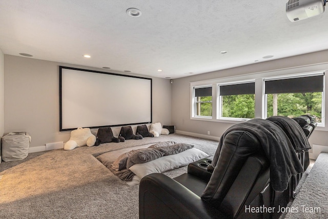 8069 Ella Terrace Ct, Rockford, MI 49341 - home theater featuring carpet flooring and recessed lighting