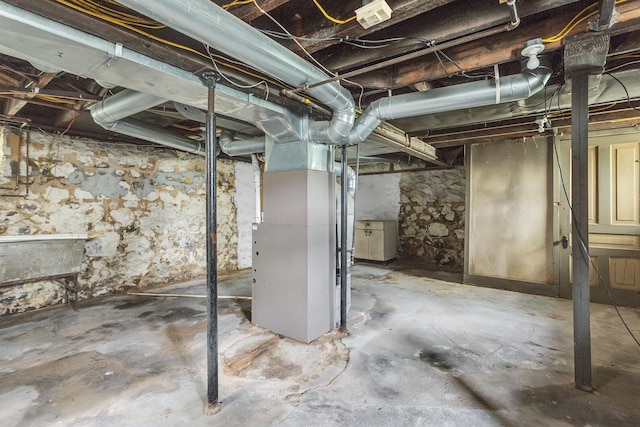 1218 Forest Ave, Jackson, MI 49201 - unfinished basement featuring heating unit