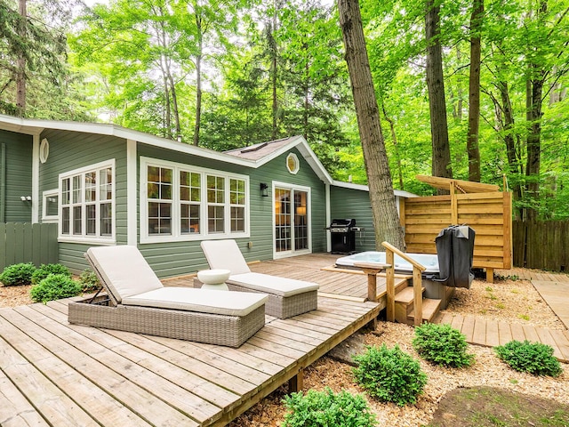 6670 Ravenswood Ave, Sawyer, MI 49125 - wooden deck with grilling area