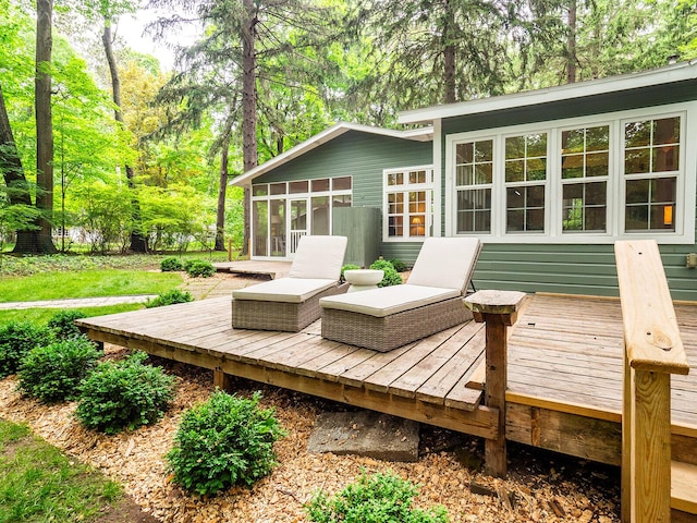 6670 Ravenswood Ave, Sawyer, MI 49125 - deck featuring a sunroom