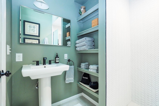 6670 Ravenswood Ave, Sawyer, MI 49125 - bathroom with a shower and tile patterned flooring