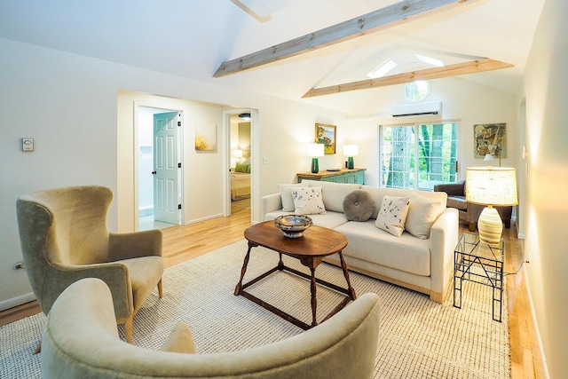 6670 Ravenswood Ave, Sawyer, MI 49125 - living area featuring light wood-style flooring and a wall mounted AC
