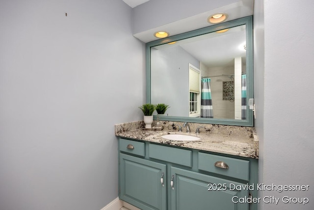 1052 Santa Cruz Dr SE, Grand Rapids, MI 49506 - bathroom featuring vanity and a shower with shower curtain