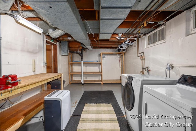 1052 Santa Cruz Dr SE, Grand Rapids, MI 49506 - unfinished basement featuring washing machine and clothes dryer