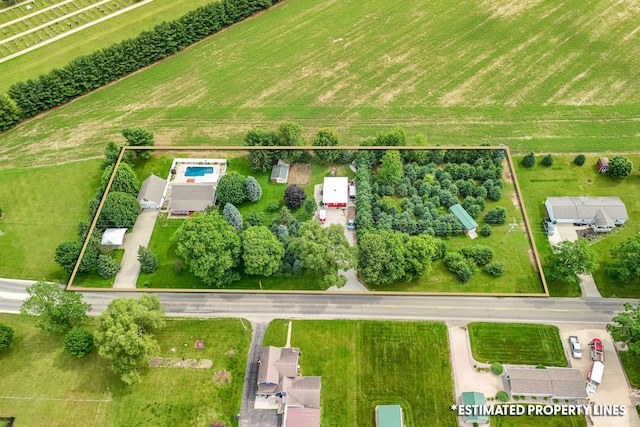 31688 Colon Rd, Colon, MI 49040 - aerial view of sparsely populated area with large plots for crops and property parcel outlined