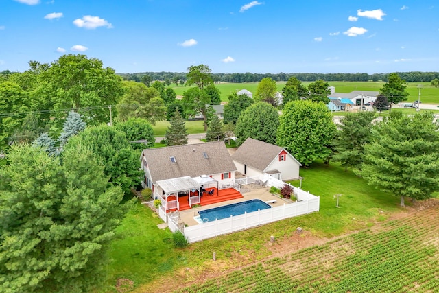 31688 Colon Rd, Colon, MI 49040 - aerial view of property and surrounding area with a pool and a tree filled landscape