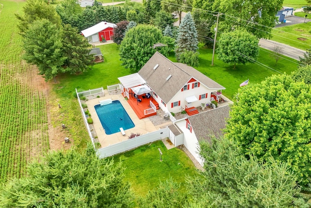 31688 Colon Rd, Colon, MI 49040 - aerial view of property and surrounding area featuring a pool area