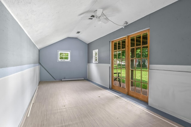 31688 Colon Rd, Colon, MI 49040 - additional living space with ceiling fan, lofted ceiling, and wood finished floors