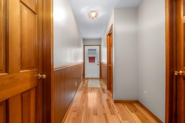 31688 Colon Rd, Colon, MI 49040 - corridor with light wood finished floors and a wainscoted wall