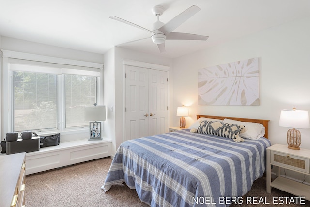 16093 Harbor Point Dr, Spring Lake, MI 49456 - carpeted bedroom with a closet and ceiling fan