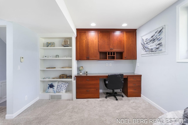 16093 Harbor Point Dr, Spring Lake, MI 49456 - office with carpet floors, built in desk, and recessed lighting
