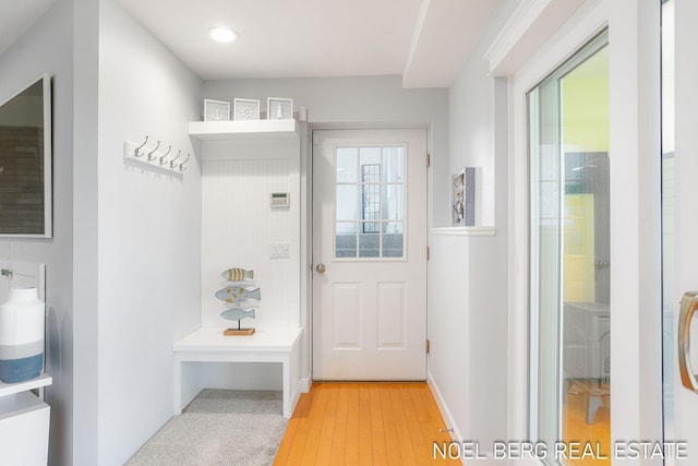 16093 Harbor Point Dr, Spring Lake, MI 49456 - mudroom with light wood-type flooring and recessed lighting