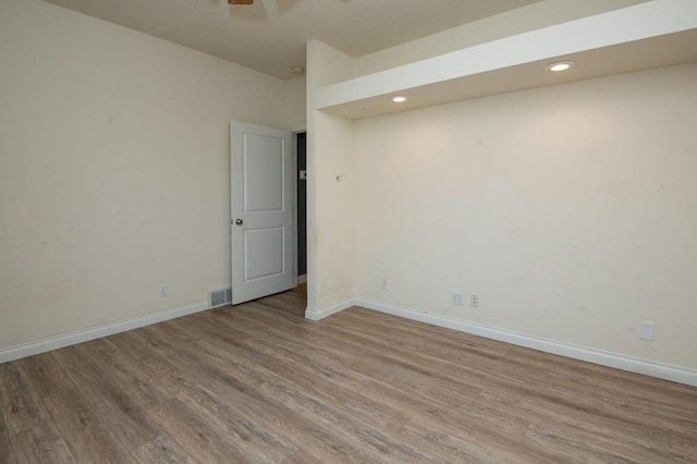5412 Blackberry Ln, Coloma, MI 49038 - unfurnished room featuring wood finished floors, ceiling fan, and recessed lighting
