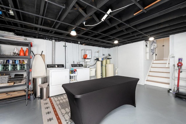 4330 Eastgate Dr, Ann Arbor, MI 48103 - finished basement with washing machine and dryer, a water softener system, and stairway
