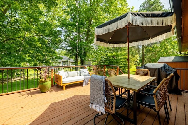 4330 Eastgate Dr, Ann Arbor, MI 48103 - wooden deck featuring outdoor lounge area and outdoor dining area
