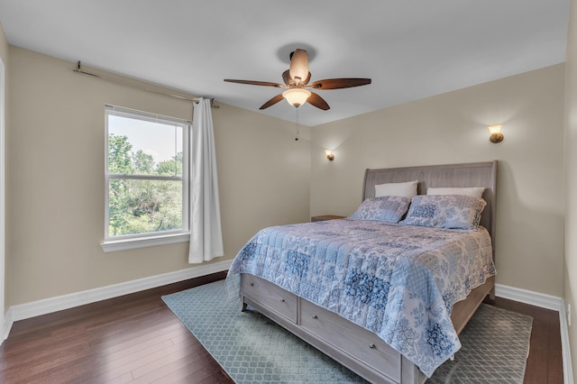 50501 Elmwood Ct, Plymouth, MI 48170 - bedroom with wood finished floors and a ceiling fan