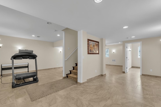 50501 Elmwood Ct, Plymouth, MI 48170 - workout room featuring recessed lighting