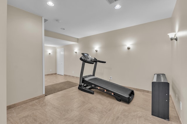 50501 Elmwood Ct, Plymouth, MI 48170 - workout room featuring recessed lighting and baseboards
