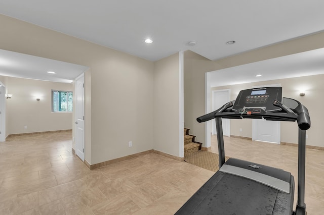 50501 Elmwood Ct, Plymouth, MI 48170 - exercise room featuring recessed lighting and baseboards