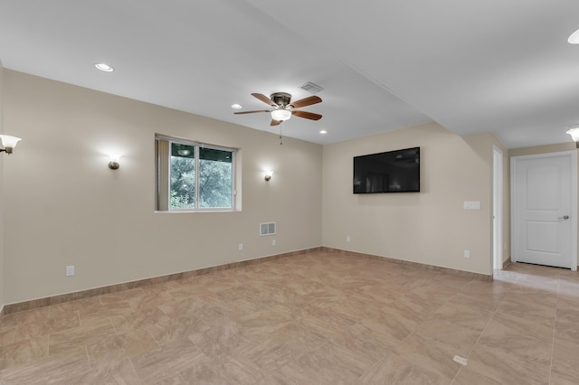 50501 Elmwood Ct, Plymouth, MI 48170 - spare room with ceiling fan and recessed lighting