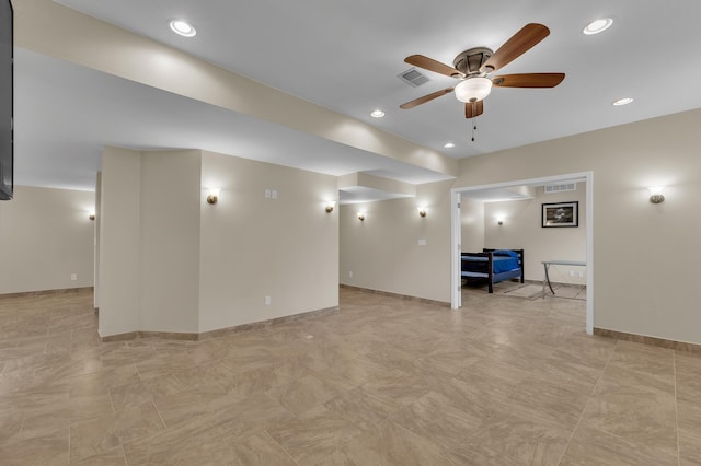50501 Elmwood Ct, Plymouth, MI 48170 - spare room featuring ceiling fan and recessed lighting