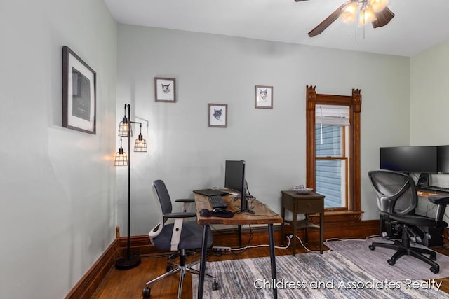 13872 Hastings Rd, Freeport, MI 49325 - office space featuring wood finished floors and ceiling fan