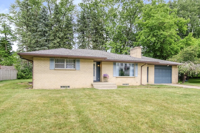 1736 Glenvale Dr SW, Wyoming, MI 49519 - view of front of property featuring an attached garage, brick siding, concrete driveway, and a chimney
