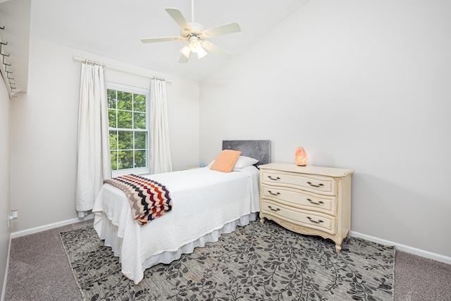 7149 Indian Wells Dr, Ypsilanti, MI 48197 - carpeted bedroom with lofted ceiling and ceiling fan