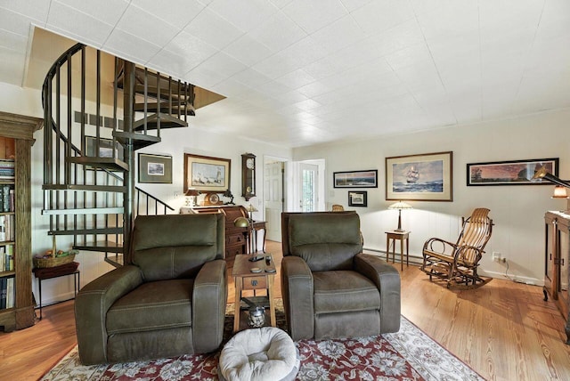 8454 Stickles Rd, Three Oaks, MI 49128 - living area with wood finished floors and stairs