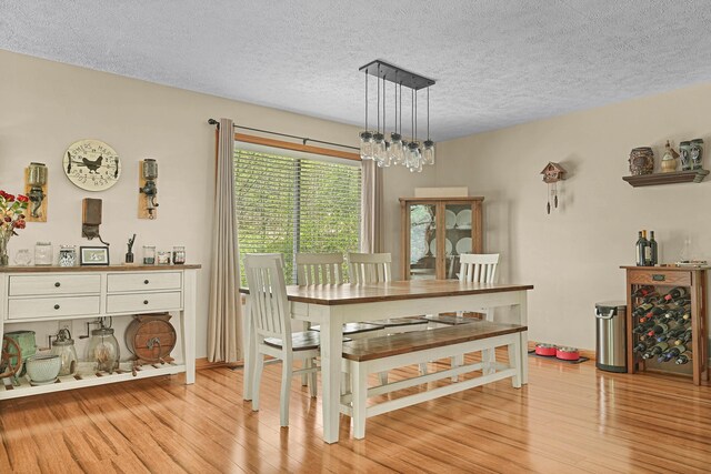 4792 Forest Vale Dr, Pierson, MI 49339 - dining area with light wood-style floors and a textured ceiling