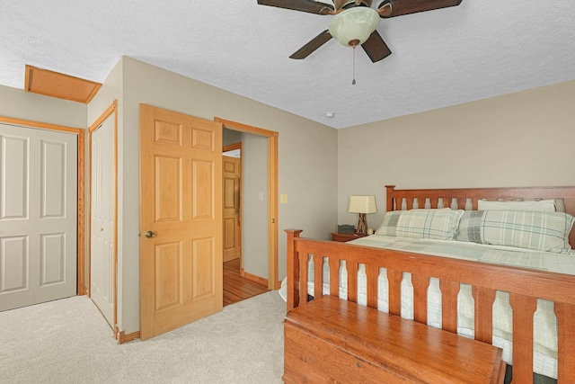 4792 Forest Vale Dr, Pierson, MI 49339 - bedroom featuring carpet floors, a textured ceiling, and ceiling fan